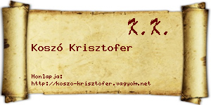 Koszó Krisztofer névjegykártya